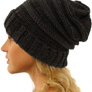 Women's C.C Slouchy Tam, Charcoal Black, One size, New in package